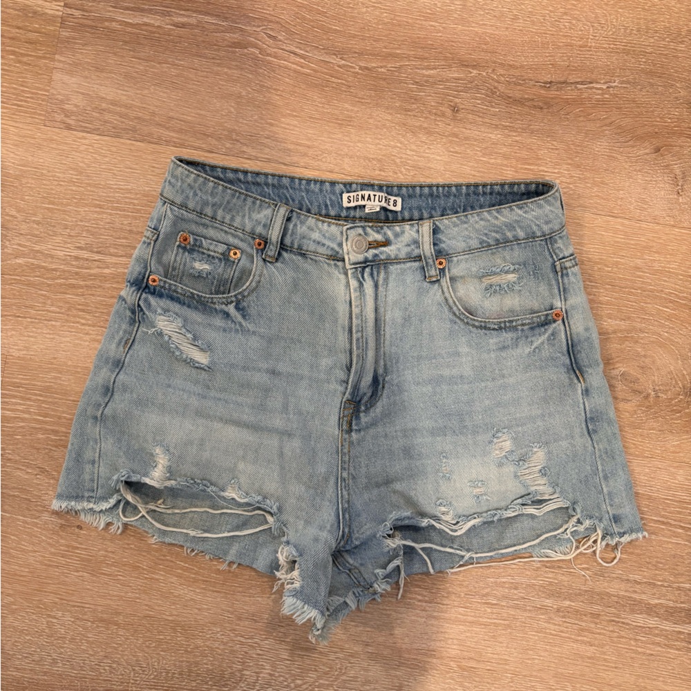 Distressed Denim Shorts